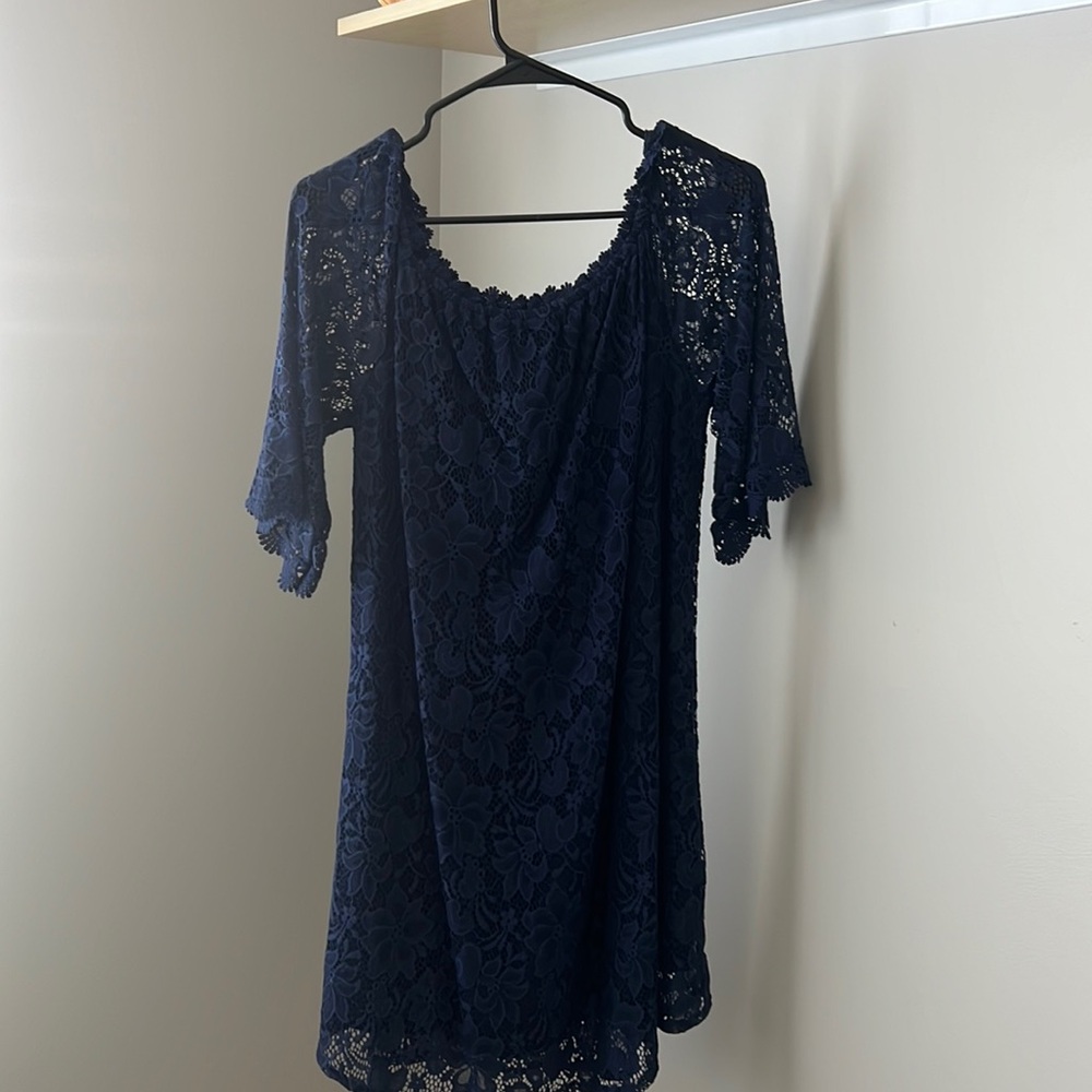 Blue lace dress